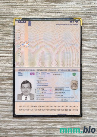 Litwa paszport nowy 2021-obecnie fotowygląd, skan i fotorealistyczny snapshot, 2 w 1